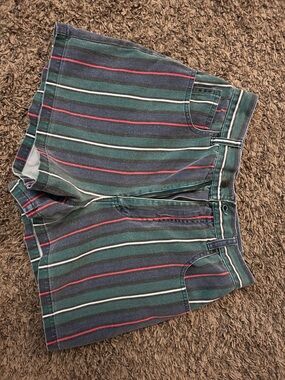 Copper Key Navy Teal Pink Striped Shorts